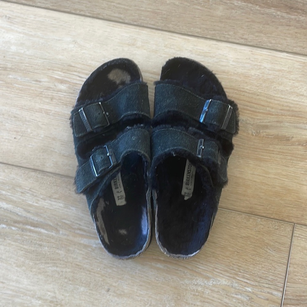 Arizona shearling Birkenstock black